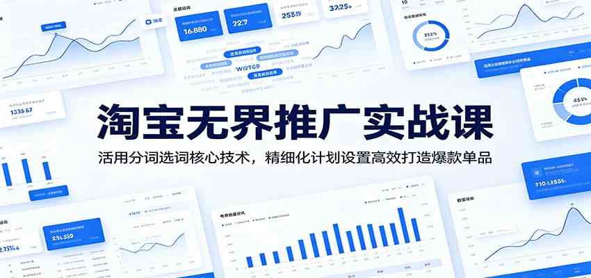 淘宝无界推广实战课:活用分词选词核心技术,精细化计划设置高效打造爆款单品-卓越网创