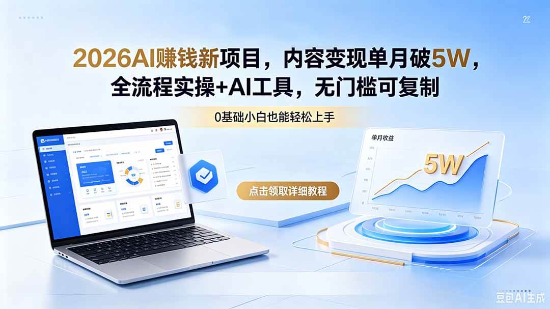 (18476期)2026AI赚钱新项目,内容变现单月破5W,全流程实操+AI工具,无门槛可复制 (18476期)2026AI赚钱新项目,内容变现单月破5W,全流程实操+AI工具,无门槛可复制
