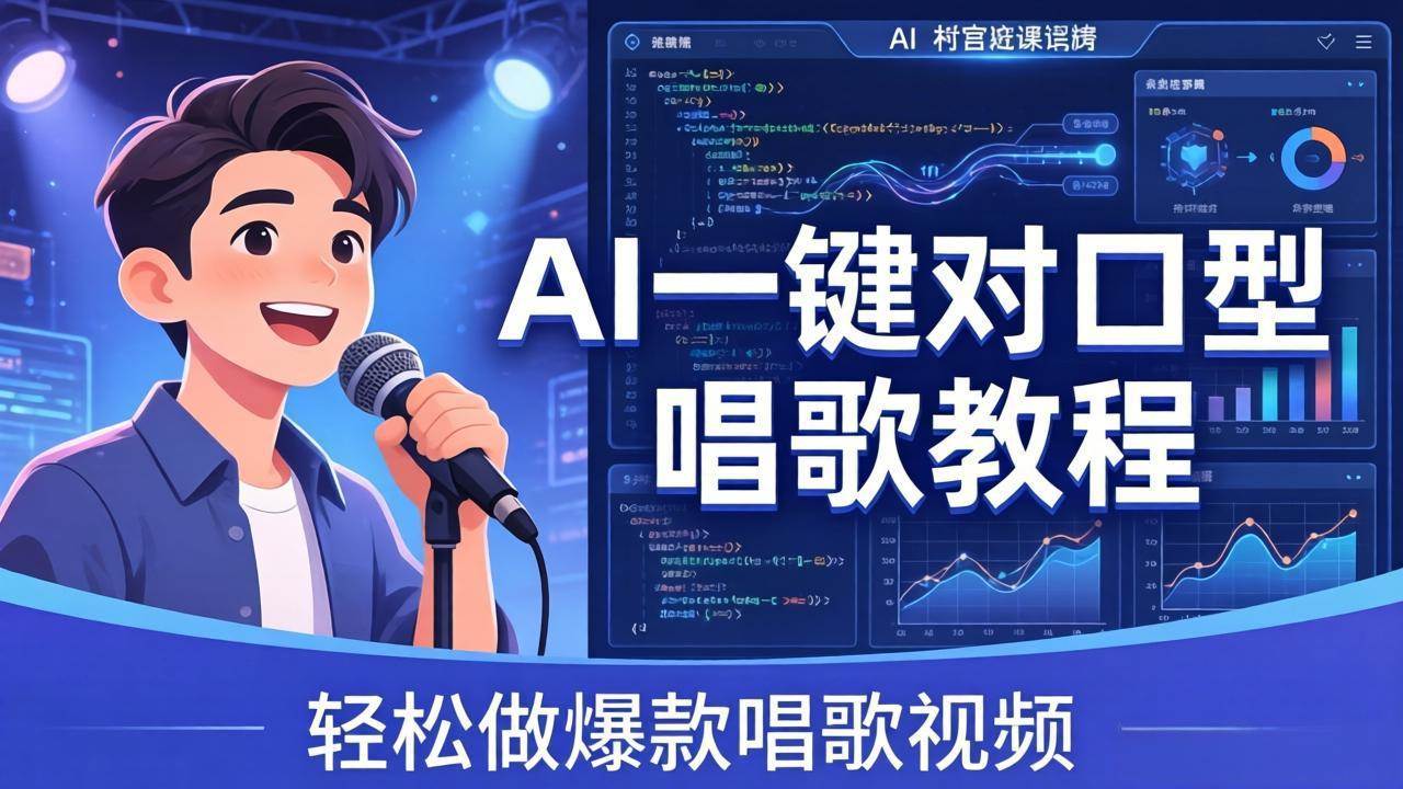 (18118期) AI一键对口型唱歌教程:零基础也能学,素材准备+模型训练+音色转换,轻松做爆款唱歌视频 (18118期) AI一键对口型唱歌教程:零基础也能学,素材准备+模型训练+音色转换,轻松做爆款唱歌视频