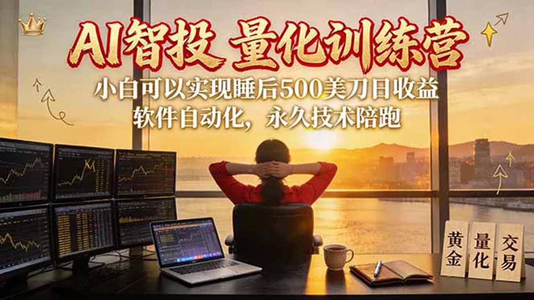 AI智投EA量化训练营【第三期】,多策略智投+防爆技术+趋势分析 ,轻松上手,矩阵放大,长期稳定。-卓越网创
