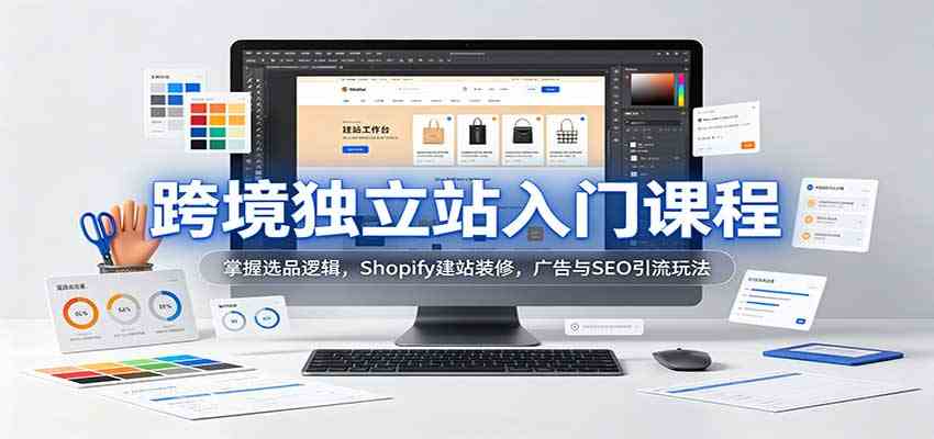 跨境独立站入门课程:掌握选品逻辑,Shopify建站装修,广告与SEO引流玩法-卓越网创