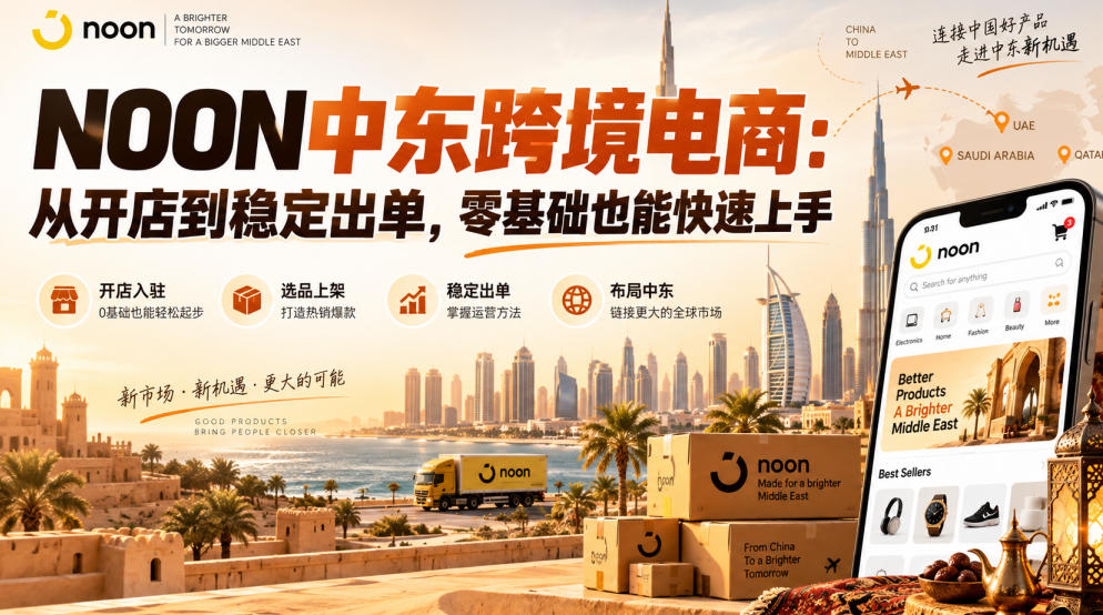 NOON中东跨境电商：从开店到稳定出单，零基础也能快速上手（更新2026）-卓越网创