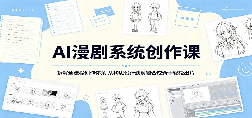 AI漫剧系统创作课:拆解全流程创作体系,从构思设计到剪辑合成新手轻松出片-卓越网创