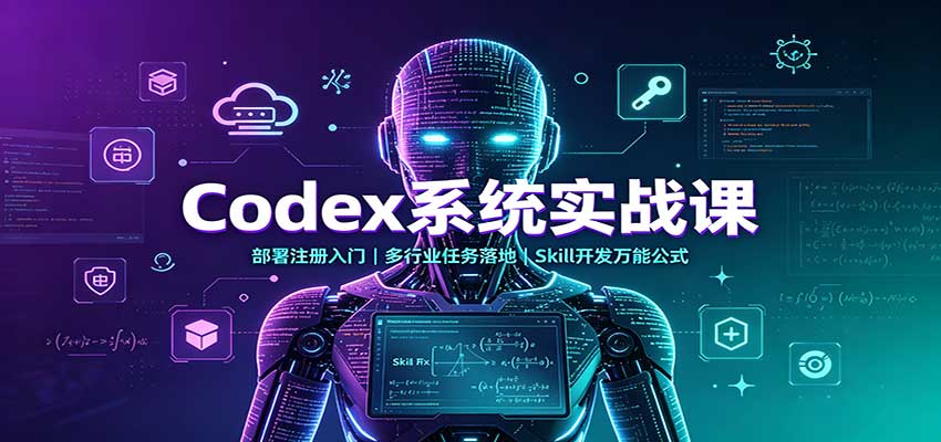 Codex系统实战课：部署注册入门，多行业任务落地，Skill开发万能公式-卓越网创