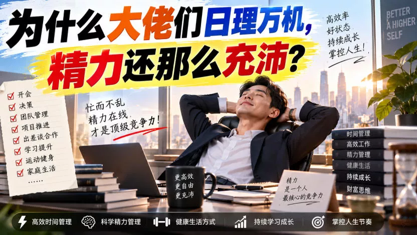 付费文章:为什么大佬们日理万机,精力还那么充沛?-卓越网创