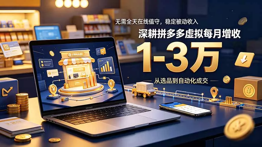 无需全天在线值守,稳定被动收入,深耕拼多多虚拟每月增收 1-3 万 无需全天在线值守,稳定被动收入,深耕拼多多虚拟每月增收 1-3 万