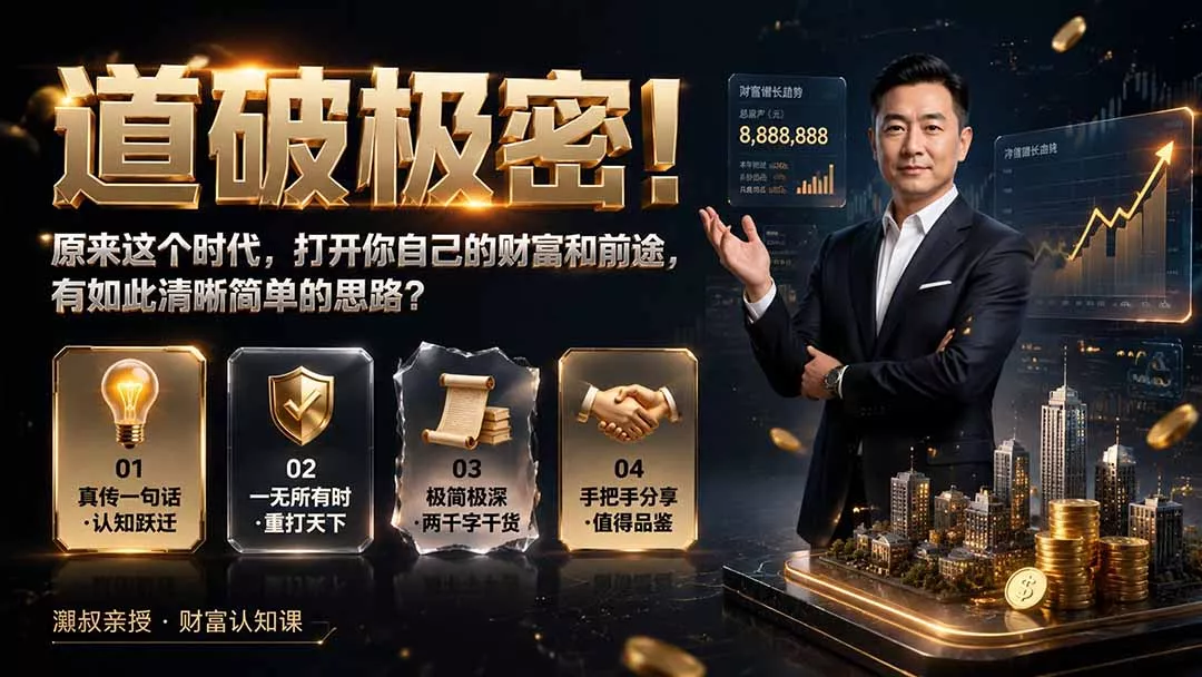 付费文章:道破极密!原来这个时代,打开你自己的财富和前途,有如此清晰简单的思路?-卓越网创