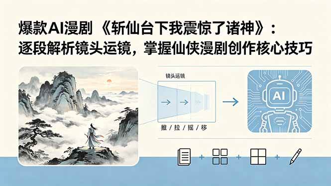 (18620期)爆款AI漫剧《斩仙台下我震惊了诸神》:逐段解析镜头运镜,掌握仙侠漫剧创作核心技巧 (18620期)爆款AI漫剧《斩仙台下我震惊了诸神》:逐段解析镜头运镜,掌握仙侠漫剧创作核心技巧