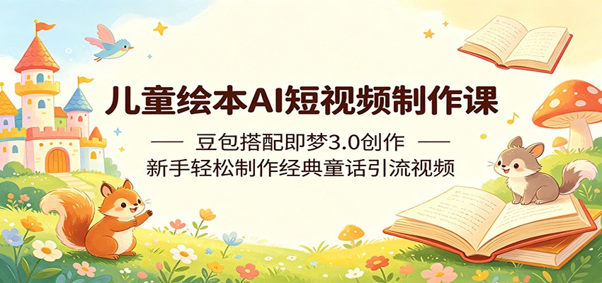 儿童绘本AI短视频制作课:豆包搭配即梦3.0创作,新手轻松制作经典童话引流视频 儿童绘本AI短视频制作课:豆包搭配即梦3.0创作,新手轻松制作经典童话引流视频