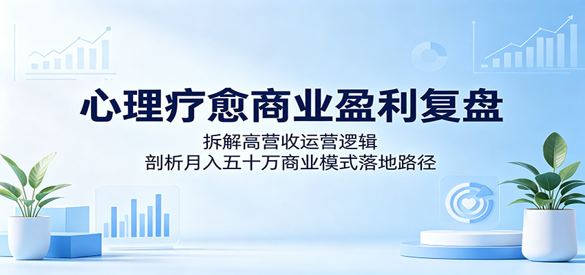 心理疗愈商业盈利复盘:拆解高营收运营逻辑,剖析月入五十万商业模式落地路径-卓越网创