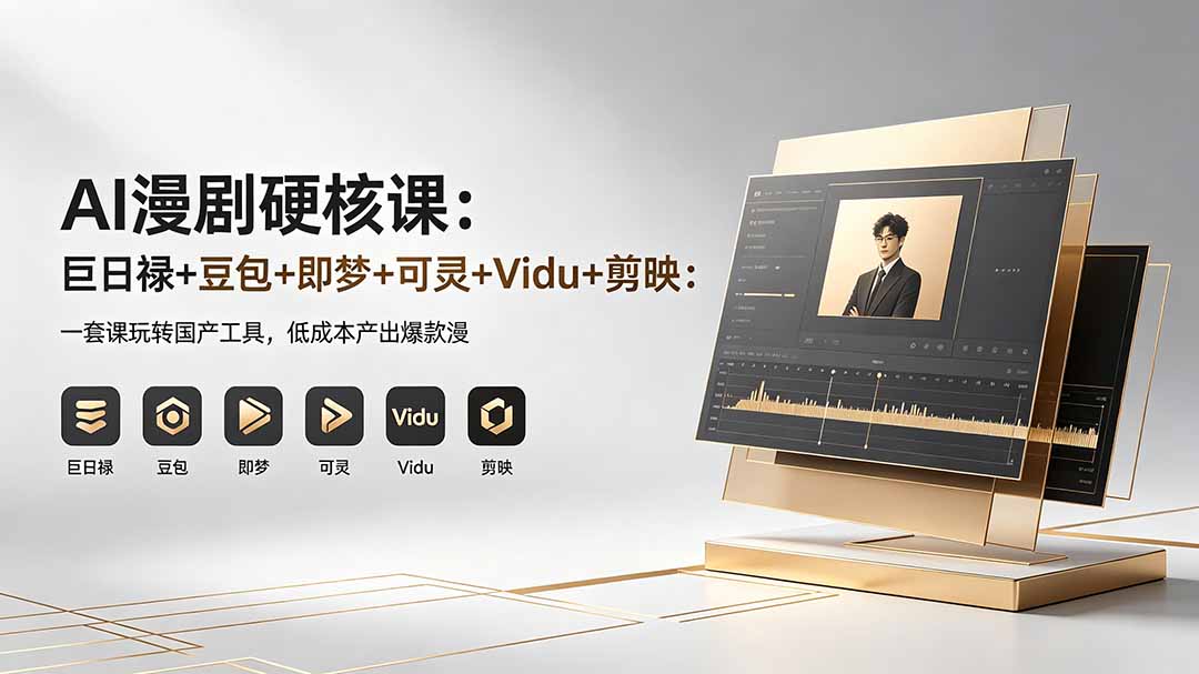 AI漫剧硬核课：巨日禄+豆包+即梦+可灵+Vidu+剪映：一套课玩转国产工具，低成本产出爆款漫剧-卓越网创