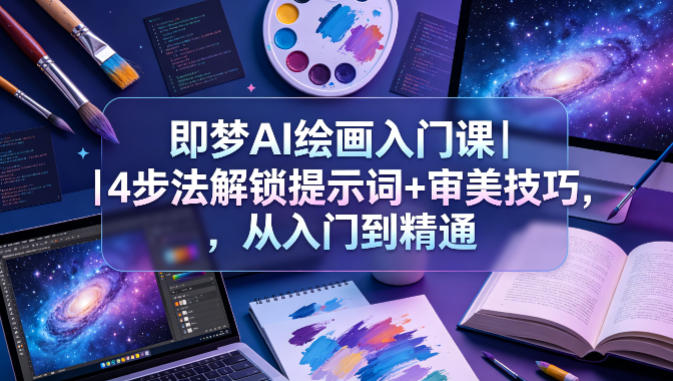 即梦AI绘画入门课｜4步法解锁提示词+审美技巧，从入门到精通-卓越网创