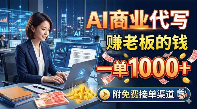 （18444期）AI商业代写，赚老板的钱，一单1000+，附免费接单渠道-卓越网创