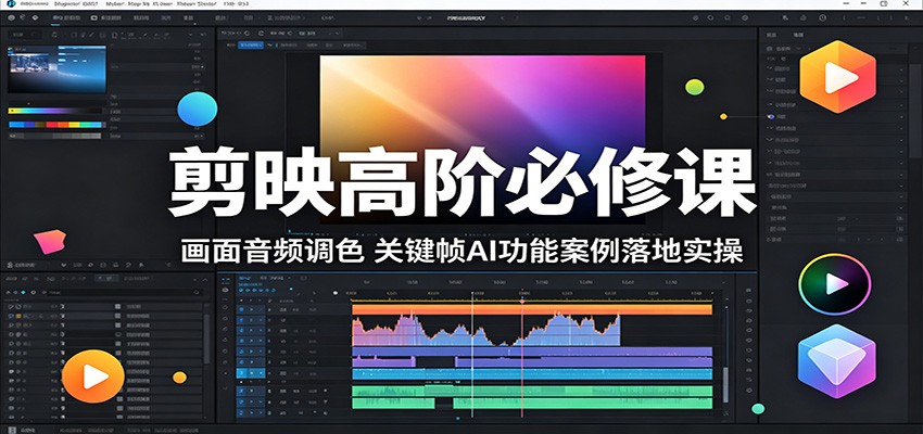 剪映高阶必修课：画面音频调色，关键帧AI功能案例落地实操-卓越网创