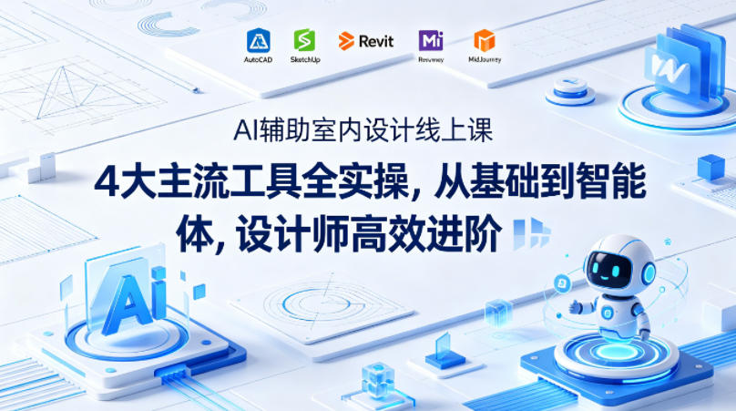 AI辅助室内设计线上课|4大主流工具全实操,从基础到智能体,设计师高效进阶 AI辅助室内设计线上课|4大主流工具全实操,从基础到智能体,设计师高效进阶