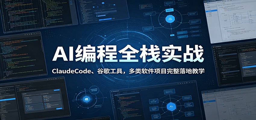 AI编程全栈实战:ClaudeCode、谷歌工具,多类软件项目完整落地教学 AI编程全栈实战:ClaudeCode、谷歌工具,多类软件项目完整落地教学