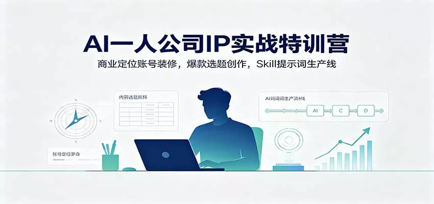 AI一人公司IP实战特训营：商业定位账号装修，爆款选题创作，Skill提示词生产线-卓越网创