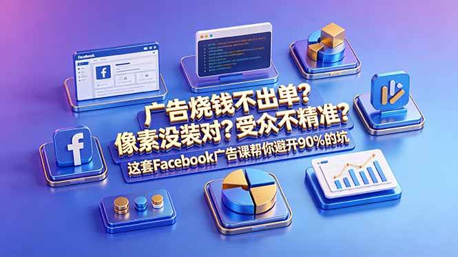（18850期）广告烧钱不出单？像素没装对？受众不精准？这套Facebook广告课帮你避开90%的坑-原创双语字幕-卓越网创