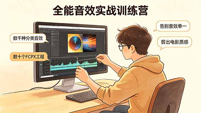 全能音效实战训练营:数千种分类音效+数十个FCPX工程,告别音效单一,剪出电影质感 全能音效实战训练营:数千种分类音效+数十个FCPX工程,告别音效单一,剪出电影质感