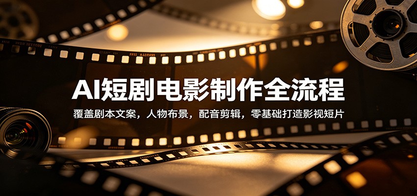 AI短剧电影制作全流程:覆盖剧本文案,人物布景,配音剪辑,零基础打造影视短片 AI短剧电影制作全流程:覆盖剧本文案,人物布景,配音剪辑,零基础打造影视短片
