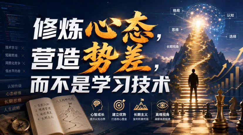 付费文章：修炼心态，营造势差，而不是学习技术-卓越网创