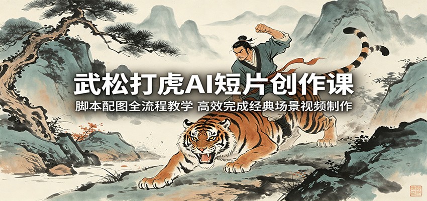 武松打虎AI短片创作课:脚本配图全流程教学,高效完成经典场景视频制作 武松打虎AI短片创作课:脚本配图全流程教学,高效完成经典场景视频制作