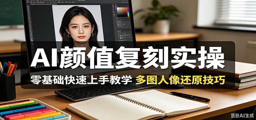 AI颜值复刻实操，零基础快速上手教学，多图人像还原技巧-卓越网创