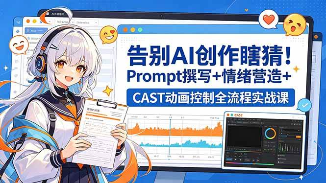 （18473期）告别AI创作瞎猜！Prompt撰写+情绪营造+CAST动画控制全流程实战课-卓越网创