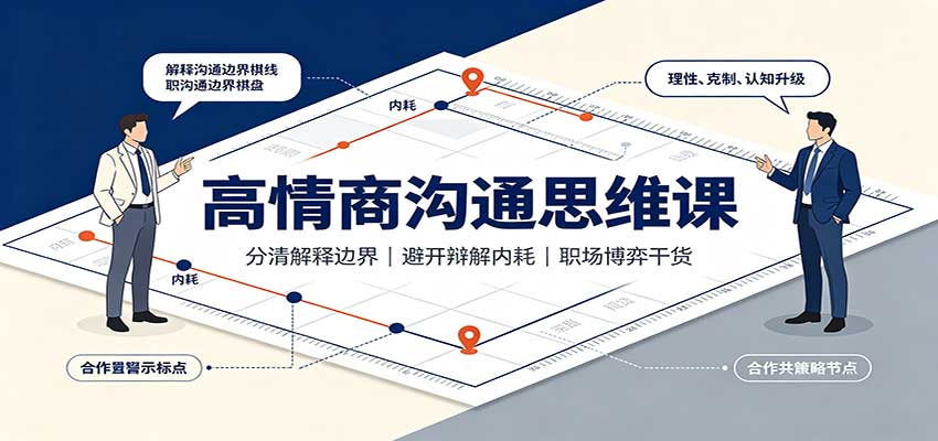高情商沟通思维课：分清解释边界，避开辩解内耗，职场博弈干货-卓越网创