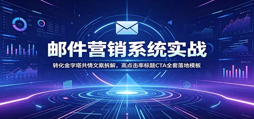 邮件营销系统实战：转化金字塔共情文案拆解，高点击率标题CTA全套落地模板-卓越网创