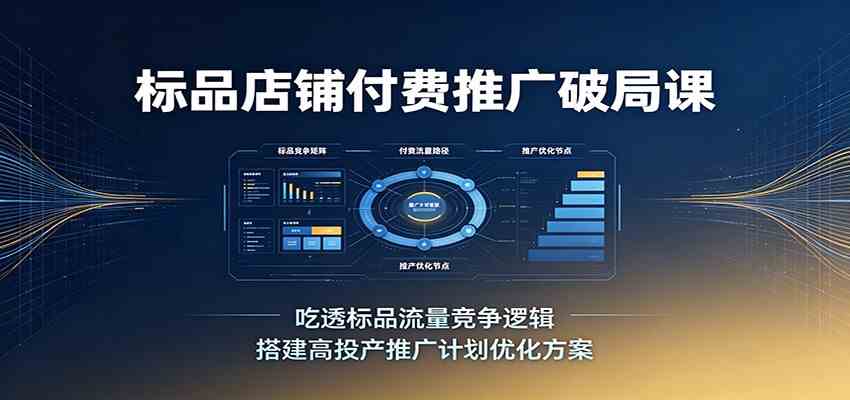 标品店铺付费推广破局课：吃透标品流量竞争逻辑，搭建高投产推广计划优化方案-卓越网创