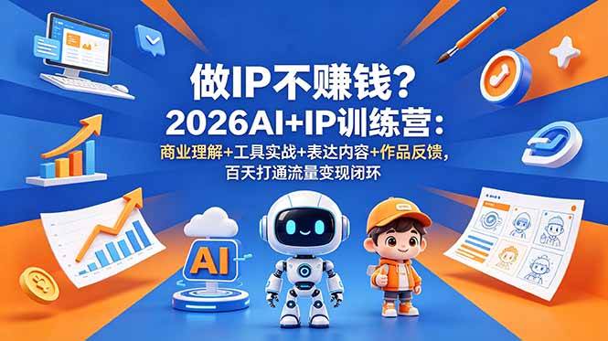 (18839期)做IP不赚钱?2026AI+IP训练营:商业理解+工具实战+表达内容+作品反馈,百天打通流量变现闭环 (18839期)做IP不赚钱?2026AI+IP训练营:商业理解+工具实战+表达内容+作品反馈,百天打通流量变现闭环