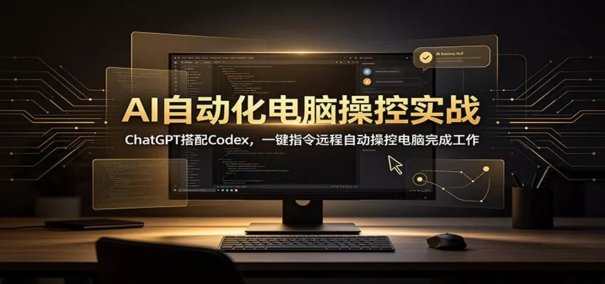 AI自动化电脑操控实战：ChatGPT搭配Codex，一键指令远程自动操控电脑完成工作-卓越网创