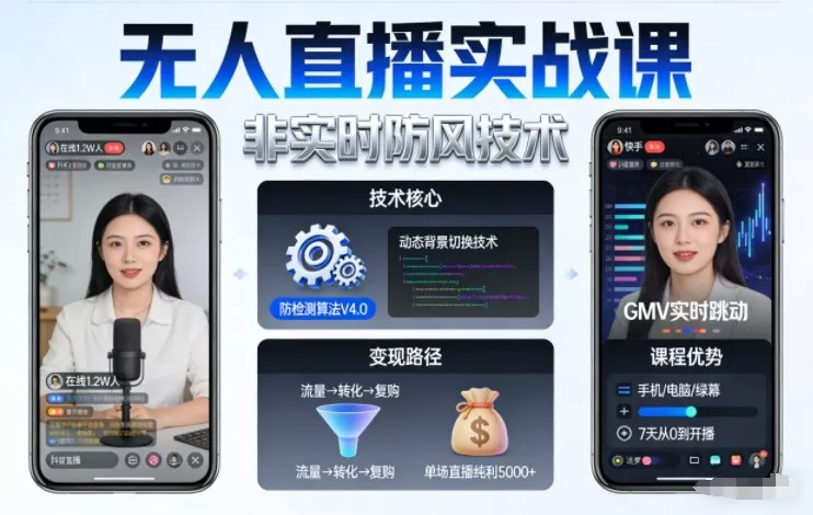 宝子哥无人直播实战课,非实时防风技术,聚焦抖音快手等平台直播带货,轻松开启直播变现之路(更新2026年07月11日) 宝子哥无人直播实战课,非实时防风技术,聚焦抖音快手等平台直播带货,轻松开启直播变现之路(更新2026年07月11日)