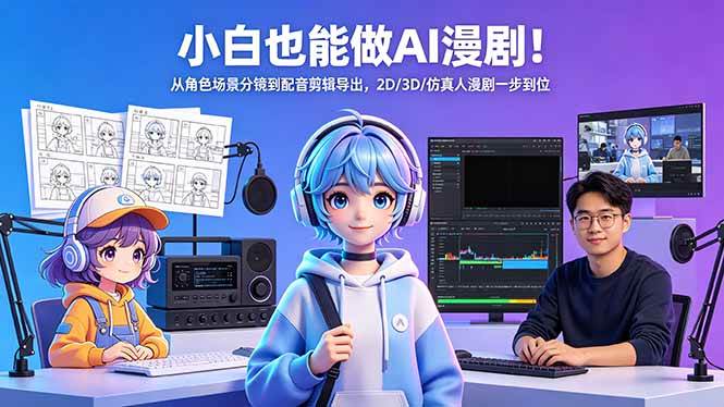 (18343期)小白也能做AI漫剧!从角色场景分镜到配音剪辑导出,2D/3D/仿真人漫剧一步到位 (18343期)小白也能做AI漫剧!从角色场景分镜到配音剪辑导出,2D/3D/仿真人漫剧一步到位