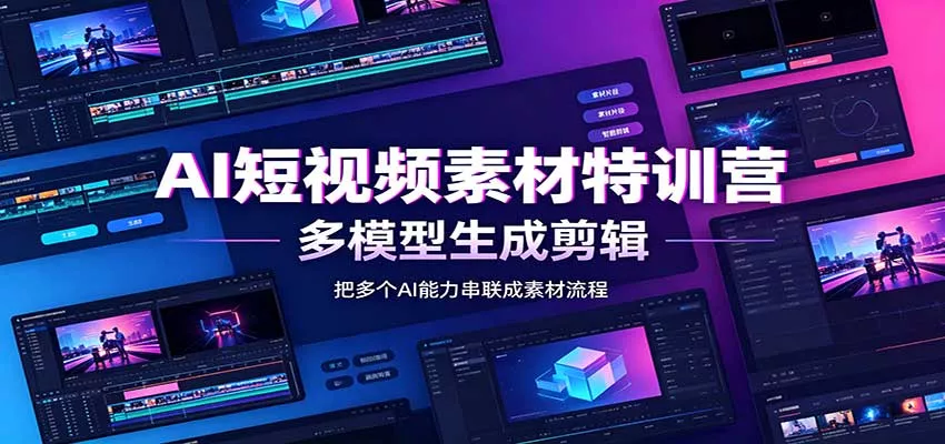AI短视频素材特训营:Codex本地部署实操,多模型生成剪辑,爆量素材挖掘教学-卓越网创