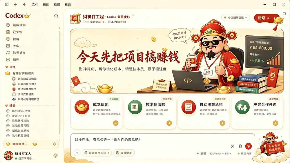 (19432期)闲鱼售卖99元的Codex皮肤包,GitHub 免费开源了!让你的codex变成精美界面 Codex Dream Skin (19432期)闲鱼售卖99元的Codex皮肤包,GitHub 免费开源了!让你的codex变成精美界面 Codex Dream Skin