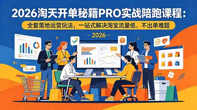 2026淘天开单秘籍PRO实战陪跑课程-更新:全套落地运营玩法,一站式解决淘宝流量低、不出单难题-卓越网创