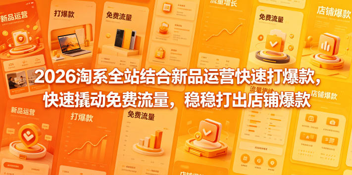 2026淘系全站结合新品运营快速打爆款,快速撬动免费流量,稳稳打出店铺爆款(更新5月12日)-卓越网创