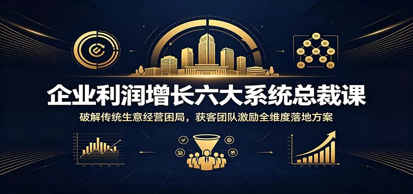企业利润增长六大系统总裁课：破解传统生意经营困局，获客团队激励全维度落地方案-卓越网创