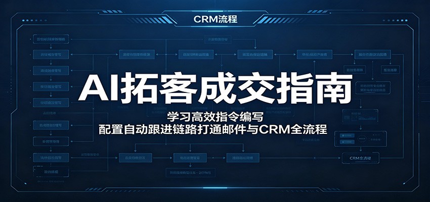 AI拓客成交指南：学习高效指令编写，配置自动跟进链路打通邮件与CRM全流程-卓越网创