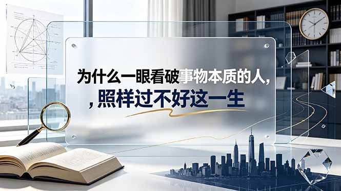 (19165期)付费文章:为什么一眼看破事物本质的人,照样过不好这一生 (19165期)付费文章:为什么一眼看破事物本质的人,照样过不好这一生