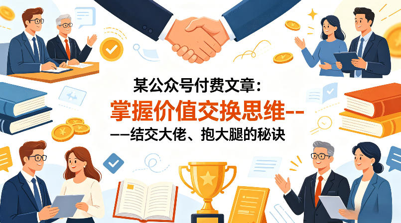 某公众号付费文章:掌握价值交换思维—-结交大佬、抱大腿的秘诀-卓越网创