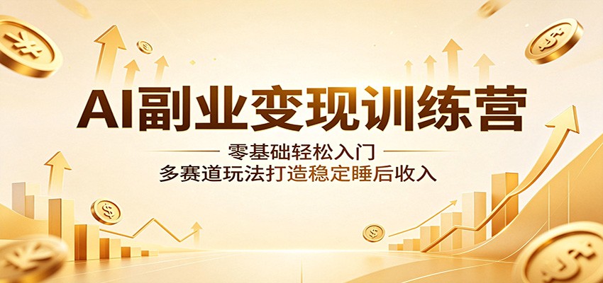 AI副业变现训练营：零基础轻松入门，多赛道玩法打造稳定睡后收入-卓越网创