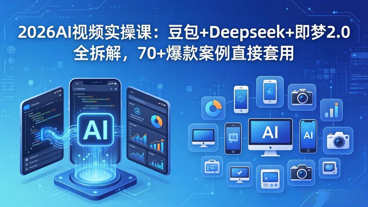 2026AI视频实操课：豆包+Deepseek+即梦2.0全拆解，70+爆款案例直接套用-卓越网创