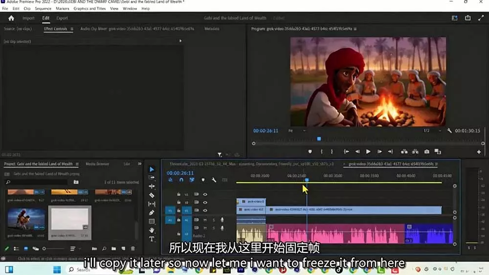 Grok Imagine AI故事动画短片实战：电影级视觉效果+角色一致性+高级提示词+后期剪辑全流程