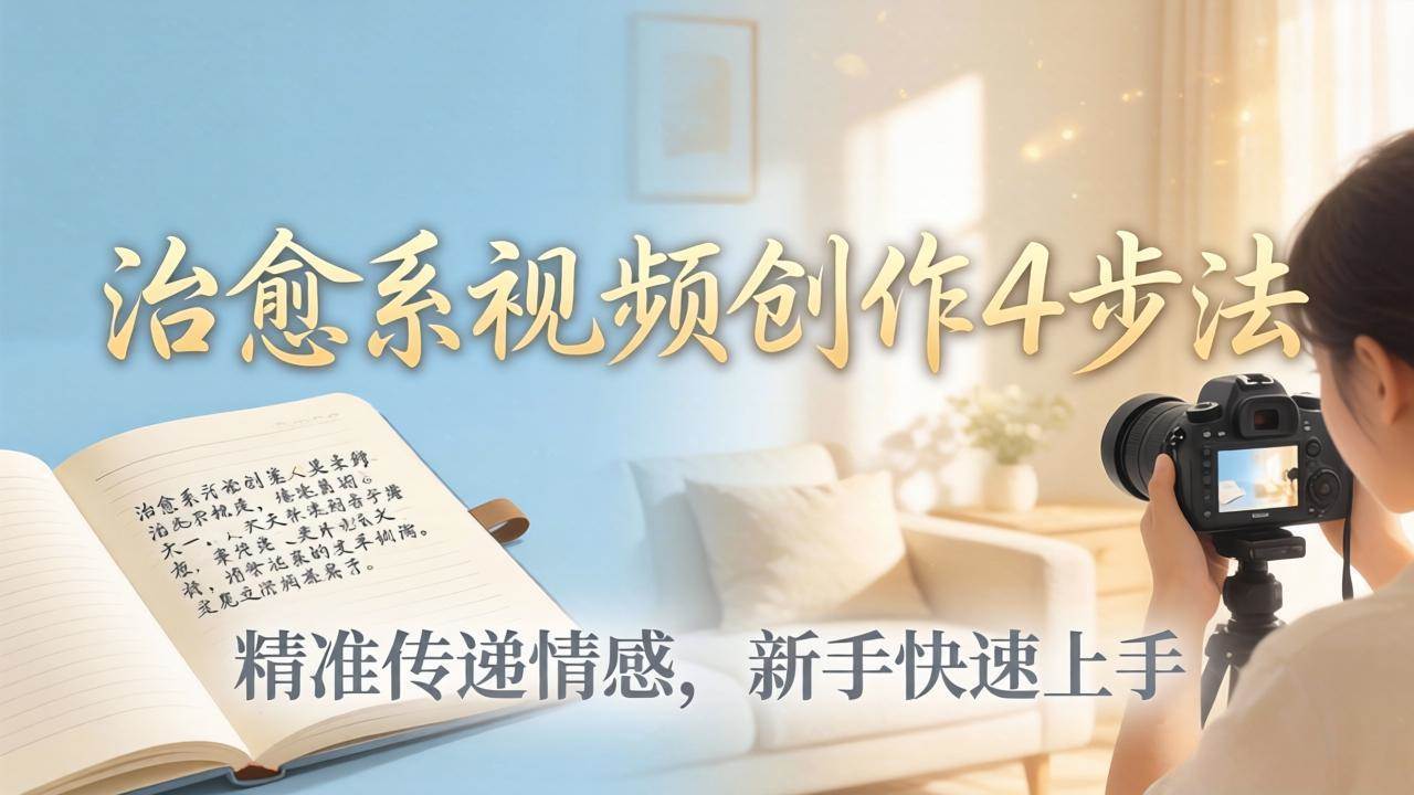 （18165期）治愈系视频创作4步法：从文案打磨到画面呈现，精准传递情感，新手快速上手出优质内容-卓越网创