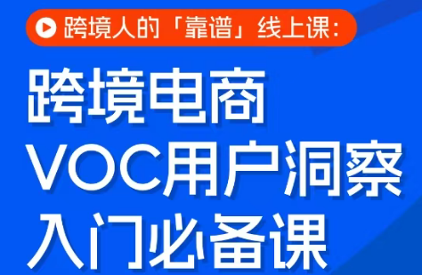 跨境电商VOC用户洞察入门必备课-卓越网创