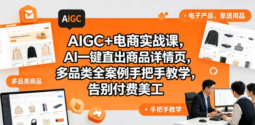 AIGC+电商实战课,AI一键直出商品详情页,多品类全案例手把手教学,告别付费美工(更新0704) AIGC+电商实战课,AI一键直出商品详情页,多品类全案例手把手教学,告别付费美工(更新0704)