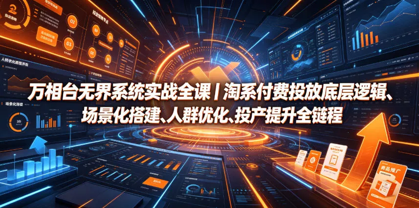 万相台无界系统实战全课｜淘系付费投放底层逻辑、场景化搭建、人群优化、投产提升全链路运营教程-卓越网创